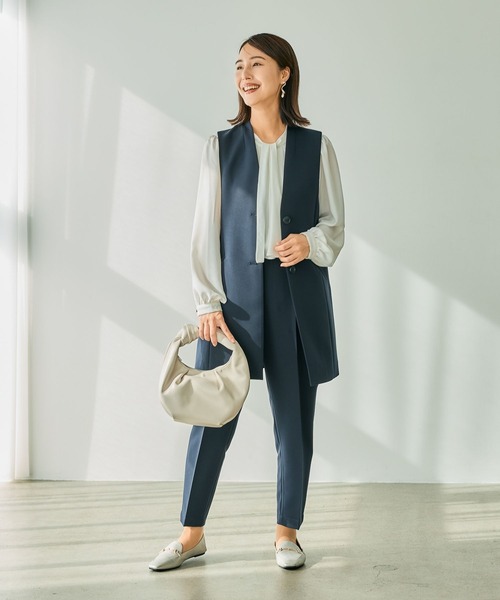 LEPSIM（レプシィム）の「【入卒式／セレモニー】Wクロスストレッチテーパードパンツ　207773（スーツパンツ・レディース・ネイビー/ブラック/ライトベージュ・MEDIUM/LARGE）」の22枚目の写真