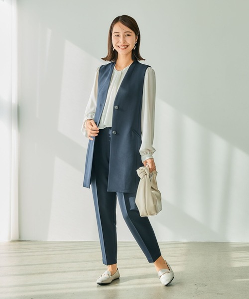 LEPSIM（レプシィム）の「【入卒式／セレモニー】Wクロスストレッチテーパードパンツ　207773（スーツパンツ・レディース・ネイビー/ブラック/ライトベージュ・MEDIUM/LARGE）」の20枚目の写真