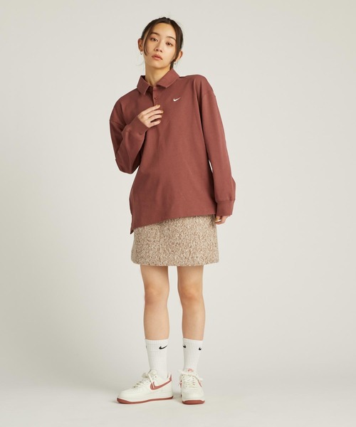 ナイキ（NIKE）（レディース）エッセンシャル オーバーサイズ 長袖ポロシャツ FZ5814-010 ナイキ（NIKE）（レディース）エッセンシャル オーバーサイズ
