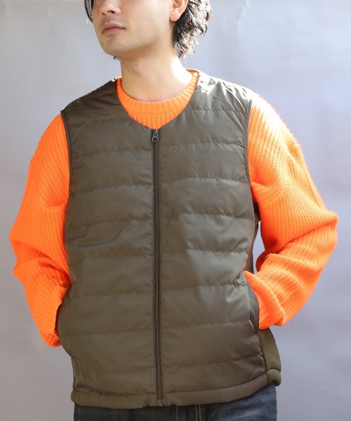 ８(eight)（エイト）の「ダウンZIPベスト（ダウンベスト・メンズ・ブラック/チャコールグレー/ベージュ/ネイビー/カーキ・MEDIUM/X-LARGE/LARGE）」の5枚目の写真
