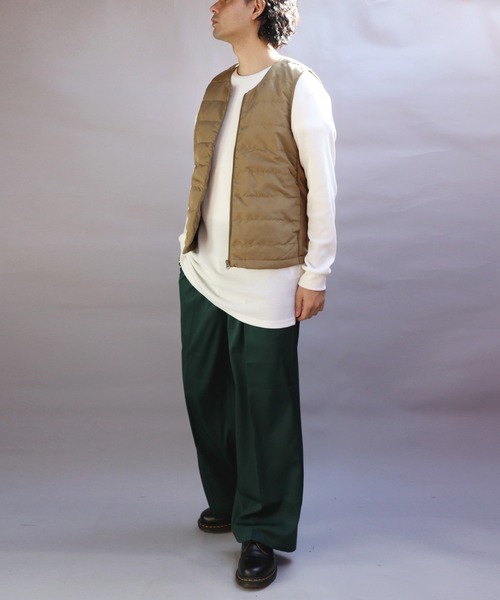 ８(eight)（エイト）の「ダウンZIPベスト（ダウンベスト・メンズ・ブラック/チャコールグレー/ベージュ/ネイビー/カーキ・MEDIUM/X-LARGE/LARGE）」の13枚目の写真