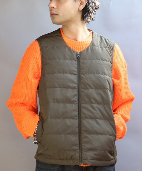 ８(eight)（エイト）の「ダウンZIPベスト（ダウンベスト・メンズ・ブラック/チャコールグレー/ベージュ/ネイビー/カーキ・MEDIUM/X-LARGE/LARGE）」の16枚目の写真