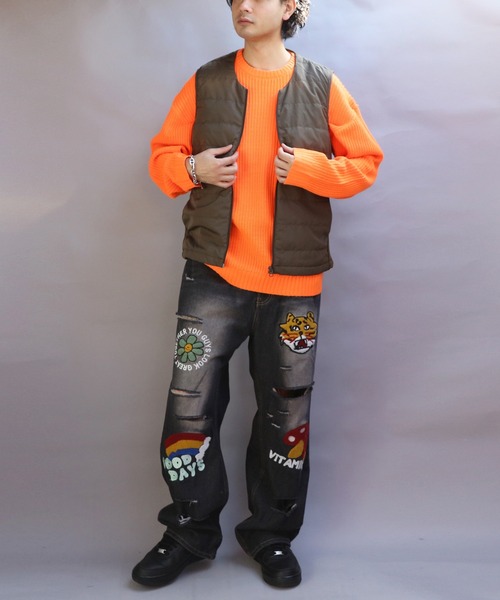 ８(eight)（エイト）の「ダウンZIPベスト（ダウンベスト・メンズ・ブラック/チャコールグレー/ベージュ/ネイビー/カーキ・MEDIUM/X-LARGE/LARGE）」の10枚目の写真