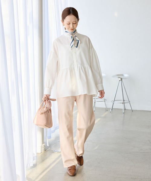 ROPE' PICNIC（ロペピクニック）の「【花粉ガード・防シワ】ギャザーシャツブラウス（シャツ/ブラウス・レディース・ピンク/オフホワイト/ブルー/ネイビー・38）」の6枚目の写真