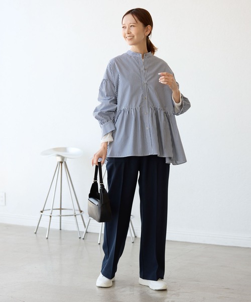 ROPE' PICNIC（ロペピクニック）の「【花粉ガード・防シワ】ギャザーシャツブラウス（シャツ/ブラウス・レディース・ピンク/オフホワイト/ブルー/ネイビー・38）」の12枚目の写真