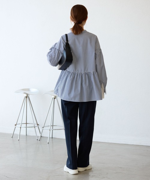 ROPE' PICNIC（ロペピクニック）の「【花粉ガード・防シワ】ギャザーシャツブラウス（シャツ/ブラウス・レディース・ピンク/オフホワイト/ブルー/ネイビー・38）」の13枚目の写真