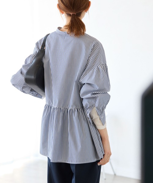 ROPE' PICNIC（ロペピクニック）の「【花粉ガード・防シワ】ギャザーシャツブラウス（シャツ/ブラウス・レディース・ピンク/オフホワイト/ブルー/ネイビー・38）」の16枚目の写真