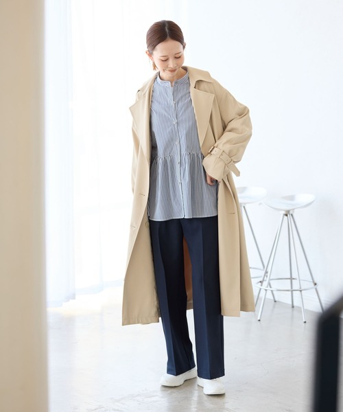 ROPE' PICNIC（ロペピクニック）の「【花粉ガード・防シワ】ギャザーシャツブラウス（シャツ/ブラウス・レディース・ピンク/オフホワイト/ブルー/ネイビー・38）」の18枚目の写真