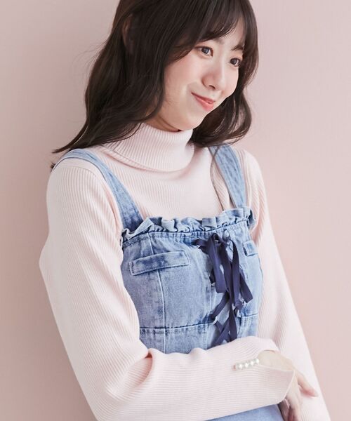 MAJESTIC LEGON(マジェスティックレゴン)の「フロントレースアップビスチェ(キャミソール・レディース・サックスブルー/ブルー/ホワイト系その他2/グレー系その他・MEDIUM)」の11枚目の写真