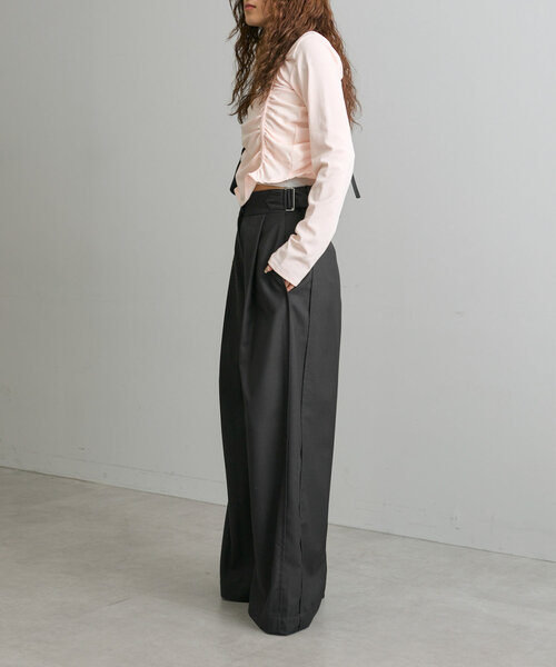 mline（エムライン）の「[mline]サイドベルトスラックス（その他パンツ・レディース・ベージュ/チャコールグレー/ブラウン・2/1）」の22枚目の写真