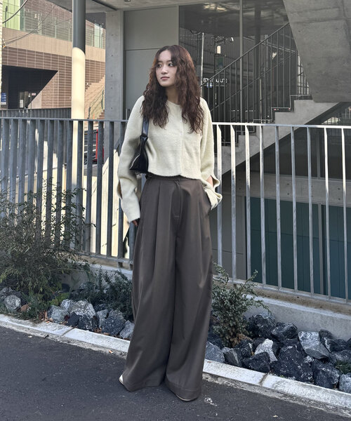 mline（エムライン）の「[mline]サイドベルトスラックス（その他パンツ・レディース・ベージュ/チャコールグレー/ブラウン・2/1）」の6枚目の写真