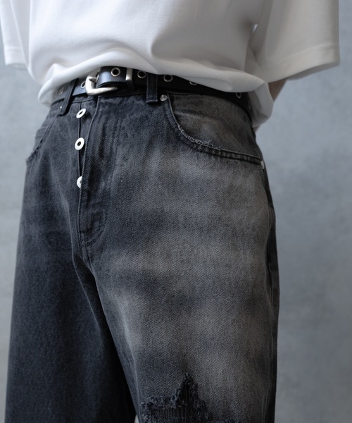 PHILTHEORY(フィルセオリー)の「Bleach & paint gimmick denim pants/ブリーチ&ペイントギミックデニムパンツ(デニムパンツ・メンズ・ブラック系/ブラック・1/3/2)」の20枚目の写真