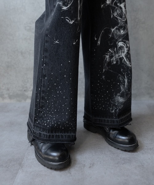 Philtheory ブリーチ＆ペイントギミックデニムパンツ 3 セール】Bleach & paint gimmick denim pants/ブリーチ