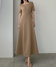 Louere（ルエレ）の「アシメネックカットフレアワンピース【一部ペチスカートSET】（ワンピース）」