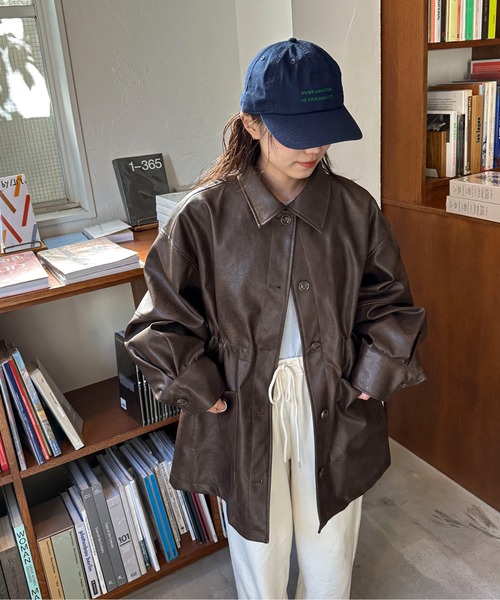 PILIT（ピリット）の「レザードロストカバーオール（カバーオール・レディース・ブラック/アイボリー/ブラウン・MEDIUM）」の5枚目の写真