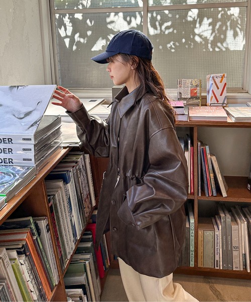 PILIT（ピリット）の「レザードロストカバーオール（カバーオール・レディース・ブラック/アイボリー/ブラウン・MEDIUM）」の11枚目の写真