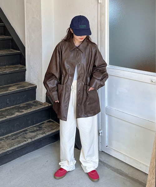 PILIT（ピリット）の「レザードロストカバーオール（カバーオール・レディース・ブラック/アイボリー/ブラウン・MEDIUM）」の14枚目の写真