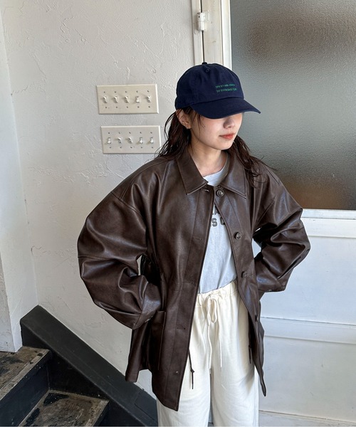 PILIT（ピリット）の「レザードロストカバーオール（カバーオール・レディース・ブラック/アイボリー/ブラウン・MEDIUM）」の18枚目の写真