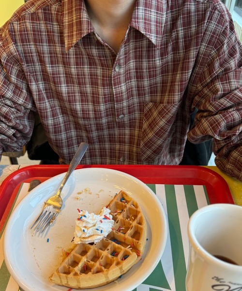 INTER FACTORY（インターファクトリー）の「りゅうせい - ロングスリーブカットオフチェックシャツ -  made in INTER FACTORY（シャツ/ブラウス・メンズ・ブルー/レッド・MEDIUM/LARGE）」の9枚目の写真