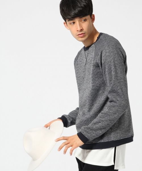 RAGEBLUE(レイジブルー)の「ニットフリースクルー/568531(Tシャツ/カットソー・メンズ・ホワイト/グレー系その他/ネイビー・LARGE/MEDIUM)」の18枚目の写真