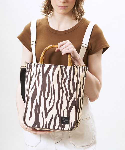 Drifter(ドリフター)の「BAMBOO TOTE BAG/バンブートートバッグ(トートバッグ・レディース・ゼブラ/レオパード/ブラック系その他・FREE)」の3枚目の写真