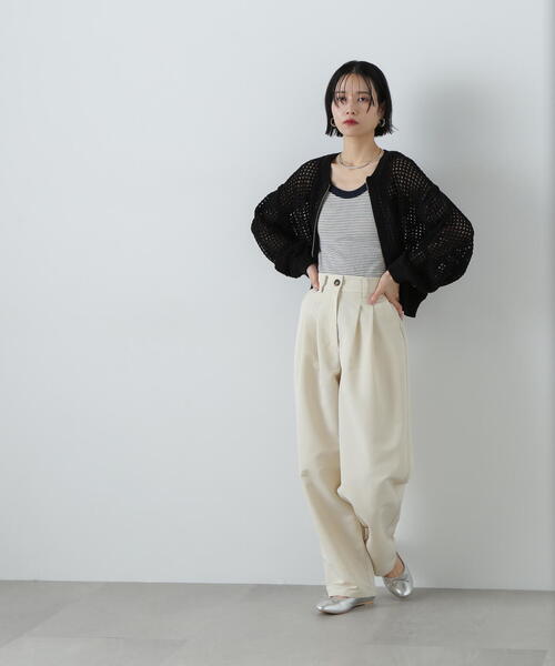 カーディガン メッシュＺＩＰニットカーディガン レディース N.Natural Beauty Basic カーディガン メッシュZIPニット