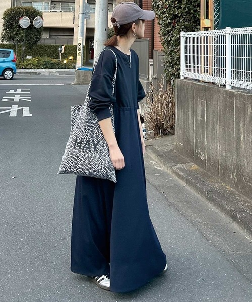 CORNERS by KR】長袖スウェットドッキングワンピース[品番