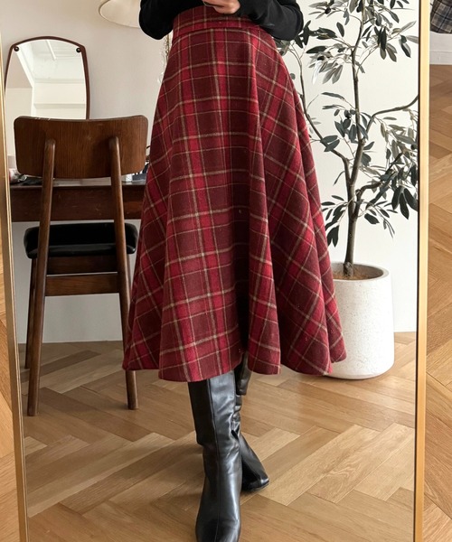 DEICY(デイシー)の「チェックフレアスカート(スカート・レディース・レッド/ブルー・0/1)」の10枚目の写真
