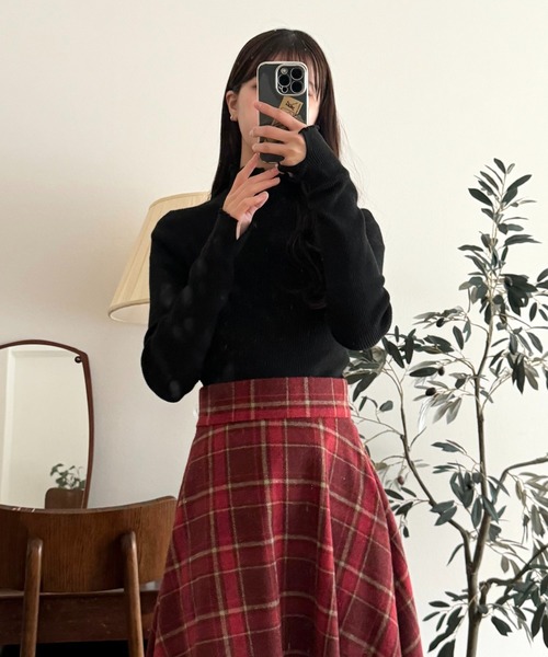 DEICY(デイシー)の「チェックフレアスカート(スカート・レディース・レッド/ブルー・0/1)」の9枚目の写真