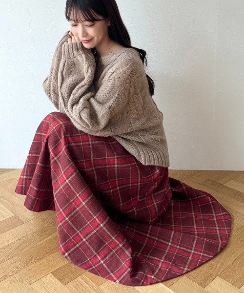 DEICY(デイシー)の「チェックフレアスカート(スカート・レディース・レッド/ブルー・0/1)」の3枚目の写真