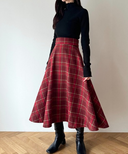 DEICY(デイシー)の「チェックフレアスカート(スカート・レディース・レッド/ブルー・0/1)」の4枚目の写真