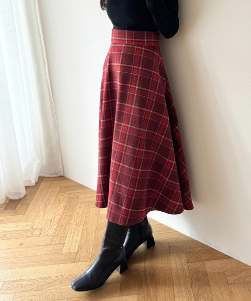 DEICY(デイシー)の「チェックフレアスカート(スカート・レディース・レッド/ブルー・0/1)」の6枚目の写真