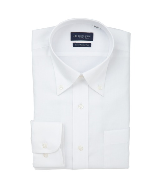 TOKYO SHIRTS(トウキョウシャツ)の「超形態安定ノーアイロン ボタンダウン 長袖ビジネスワイシャツ(ビジネスシャツ・メンズ・ホワイト・首回り39cm-裄丈80cm/首回り39cm-裄丈84cm/首回り41cm-裄丈82cm/首回り41cm-裄丈86cm/首回り42cm-裄丈82cm/首回り42cm-裄丈86cm/首回り43cm-裄丈82cm/首回り43cm-裄丈86cm/首回り37cm-裄丈84cm/首回り37cm-裄丈80cm)」の1枚目の写真