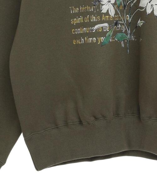 CONVERSE TOKYO（コンバーストウキョウ）の「【限定展開】LILY FLOWER PRINT SWEAT（スウェット・レディース・オリーブ/ブラック/杢グレー・MEDIUM/SMALL）」の13枚目の写真