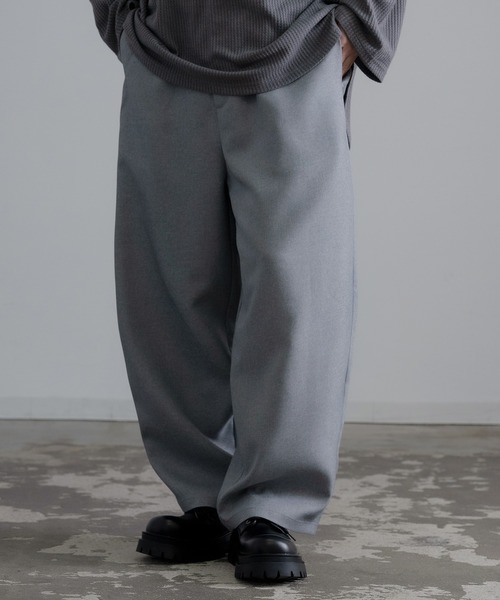 improves（インプローブス）の「ワイド タック カーブパンツ（スラックス・メンズ・グレー/ブラック/グレイッシュベージュ/ブラウン・SMALL/MEDIUM/LARGE）」の2枚目の写真