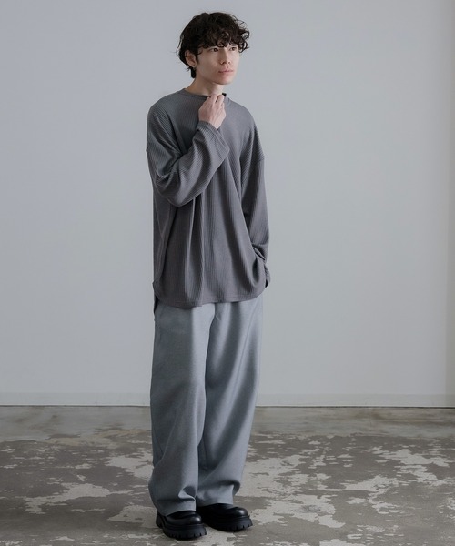 improves（インプローブス）の「ワイド タック カーブパンツ（スラックス・メンズ・グレー/ブラック/グレイッシュベージュ/ブラウン・SMALL/MEDIUM/LARGE）」の19枚目の写真