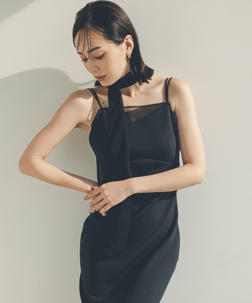 【最終値下げ⭐︎新品タグ付き】anuans シアーレイヤーキャミワンピース シアーレイヤーキャミワンピース(S BLACK): ワンピースanuans