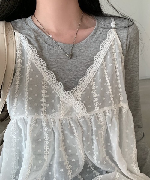 【ザラ】透け感シアー レイヤード チュニック ワンピース 長袖 L アイボリー 風に舞う透け感を纏う水墨の花シアーチュニック レディース