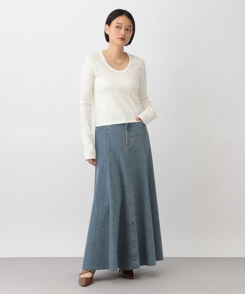 A part by(アパートバイ)の「ULTIMA Uネックプルオーバーロングスリーブ(Tシャツ/カットソー・レディース・オフホワイト/ブラック/ライトベージュ・FREE)」の11枚目の写真