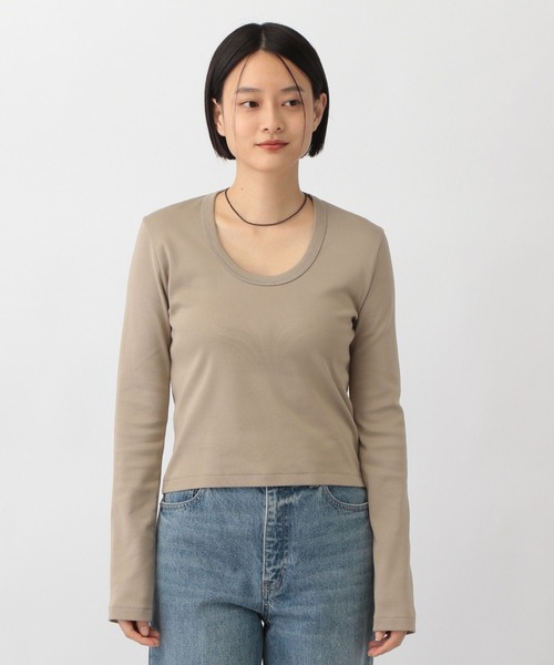 A part by(アパートバイ)の「ULTIMA Uネックプルオーバーロングスリーブ(Tシャツ/カットソー・レディース・オフホワイト/ブラック/ライトベージュ・FREE)」の20枚目の写真