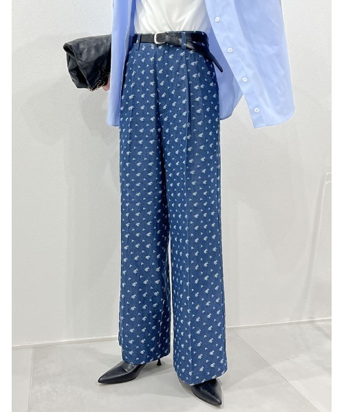 Re:EDIT（リエディ）の「[2025SS COLLECTION][低身長/高身長サイズ有]フラワー刺繍ライトオンスデニムワイドパンツ（デニムパンツ・レディース・ライトブルー/ブルー・SHORT/MEDIUM/TALL/LARGE）」の2枚目の写真