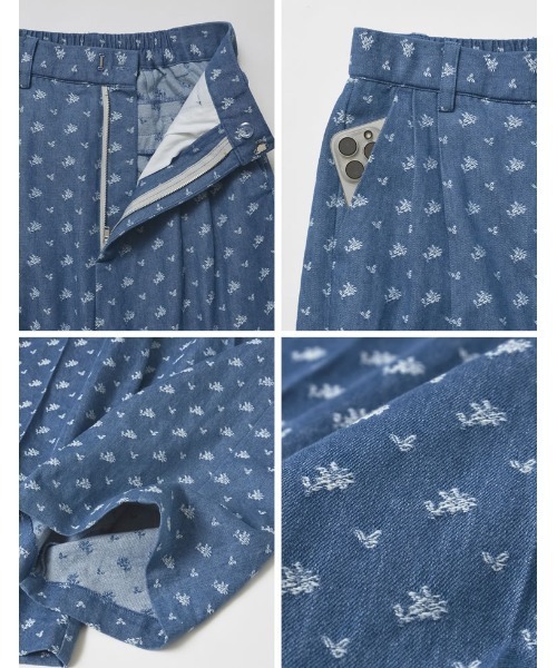 Re:EDIT（リエディ）の「[2025SS COLLECTION][低身長/高身長サイズ有]フラワー刺繍ライトオンスデニムワイドパンツ（デニムパンツ・レディース・ライトブルー/ブルー・SHORT/MEDIUM/TALL/LARGE）」の17枚目の写真