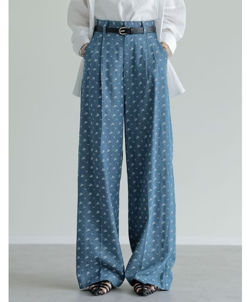 Re:EDIT（リエディ）の「[2025SS COLLECTION][低身長/高身長サイズ有]フラワー刺繍ライトオンスデニムワイドパンツ（デニムパンツ・レディース・ライトブルー/ブルー・SHORT/MEDIUM/TALL/LARGE）」の14枚目の写真