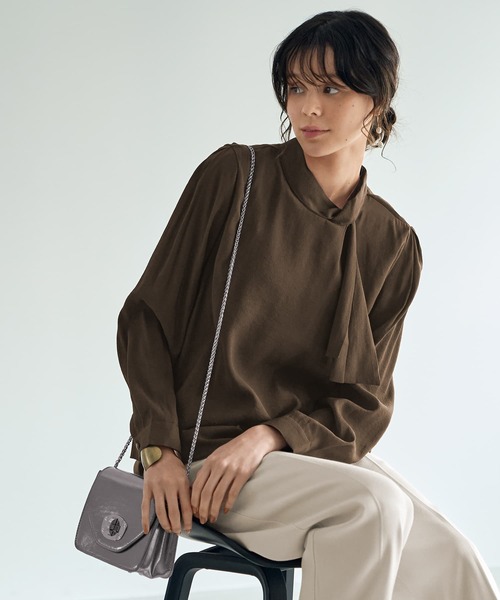ブラウス シャツ 片寄せボウタイブラウス レディース 片寄せボウタイブラウス（シャツ/ブラウス）｜STYLE DELI