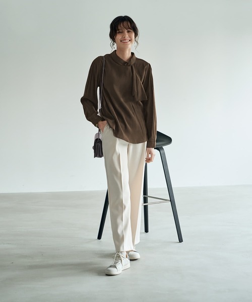 ブラウス シャツ 片寄せボウタイブラウス レディース 片寄せボウタイブラウス（シャツ/ブラウス）｜STYLE DELI