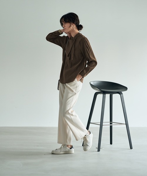 ブラウス シャツ 片寄せボウタイブラウス レディース 片寄せボウタイブラウス（シャツ/ブラウス）｜STYLE DELI