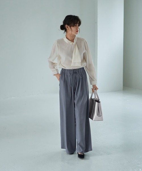 ブラウス シャツ 片寄せボウタイブラウス レディース 片寄せボウタイブラウス（シャツ/ブラウス）｜STYLE DELI