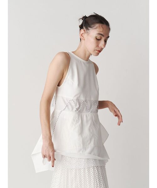 UN3D.（アンスリード）の「WAVE LINE DETAIL TT【セットアップ着用可能】 / ウェーブラインディテールタンクトップ（タンクトップ・レディース・その他1/ブラック/ホワイト・38/36）」の15枚目の写真