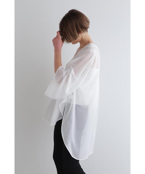 極美品　LE PHIL ルフィル　シアーブラウス シャツ フリーサイズ ◇シアータックブラウス（シャツ/ブラウス）｜LE PHIL（ルフィル