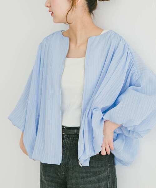 ITEMS URBANRESEARCH（アイテムズ アーバンリサーチ）の「バルーンスリーブブルゾン（ブルゾン・レディース・ベージュ系その他/ブルー・FREE）」の19枚目の写真